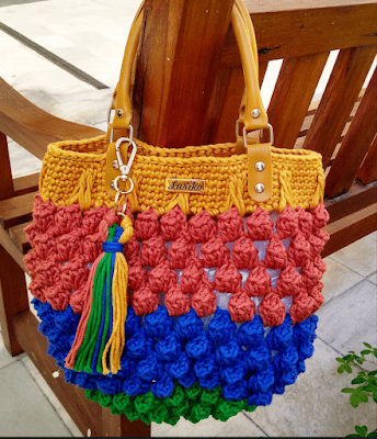 Bolsa de crochê barbante