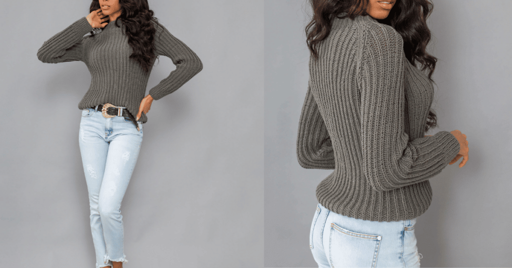 Blusa manga longa em tricô