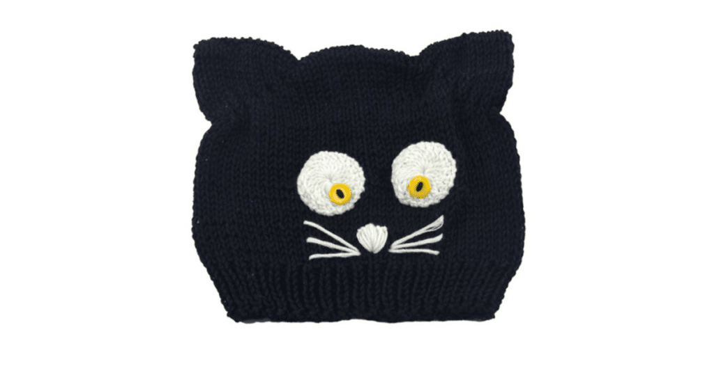 Touca de gatinho em tricô 