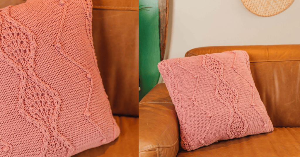 linda almofada em Zig Zag de tricô: Passo a passo com gráficos