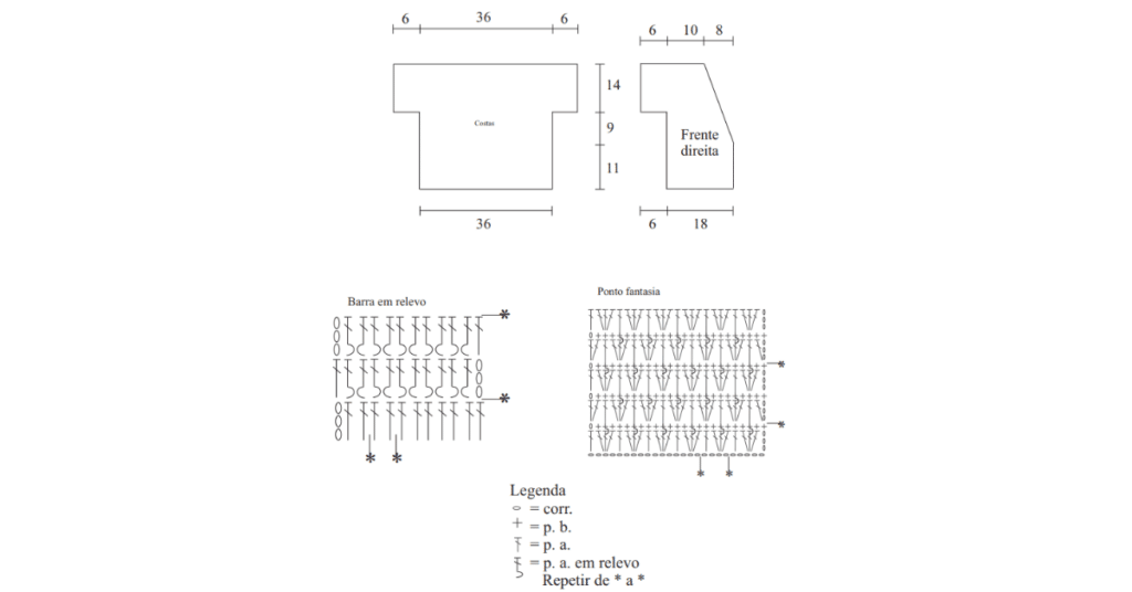 Cropped gola V em crochê: Passo a passo
