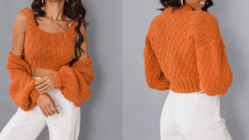 Conjunto top e cardigã de tricô: Passo a passo