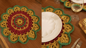Arrase na decoração do natal com o sousplat natalino de crochê: Passo a passo com gráficos