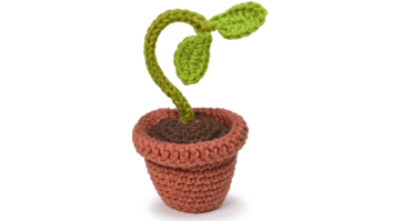 Faça o amigurumi de brotinho no vaso de crochê: Passo a passo