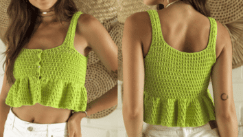 Arrase no verão com o lindo cropped babado de crochê: Passo a passo com gráficos
