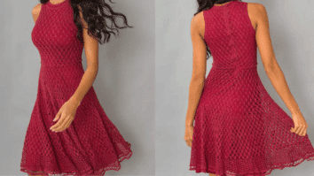 Fique linda no natal com o vestido midi godê de crochê: Passo a passo com gráficos