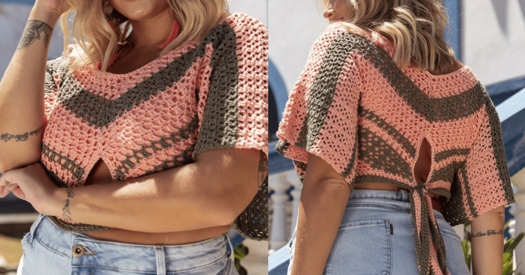 Arrase no verão com o cropped listrado de crochê: Passo a passo com gráficos