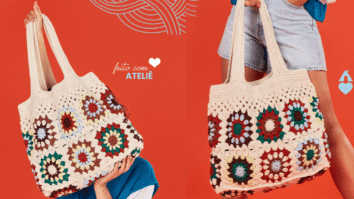 Faça a linda bolsa em quadradinhos de crochê: Passo a passo da receita