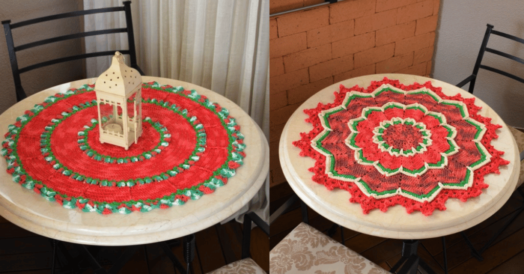 Duas opções de toalhas natalinas em crochê: Passo a passo com gráficos
