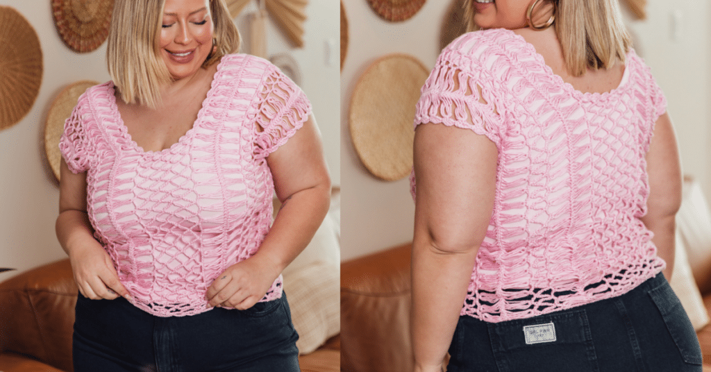 Faça a linda blusinha rosa de crochê: Passo a passo com gráficos