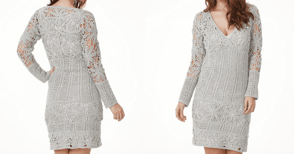 Faça o lindo vestido prata em crochê: Passo a passo com gráficos