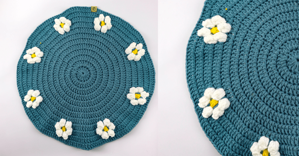 Faça o lindo sousplat com flores em crochê: Passo a passo com gráficos