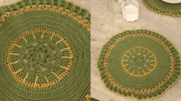 Sousplat Militar em Crochê: Passo a passo com gráficos