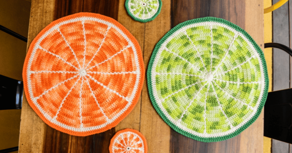 Faça o lindo sousplat citrus em crochê: Passo a passo com gráficos