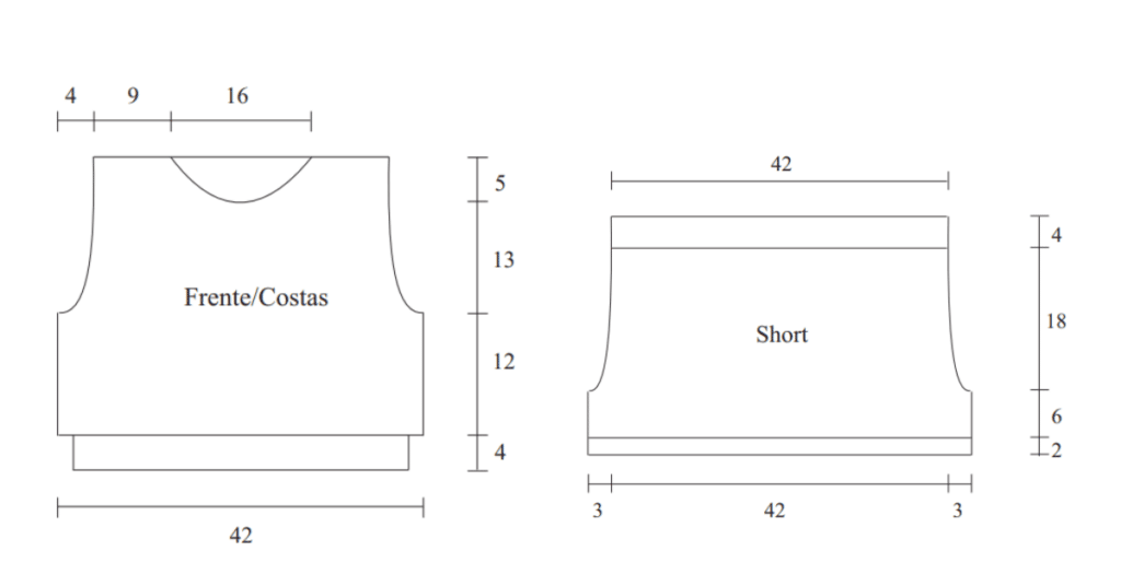 Conjuntinho short e cropped em crochê: Passo a passo com gráficos