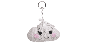 Faça o lindo chaveiro amigurumi de nuvem em crochê: Passo a passo da receita