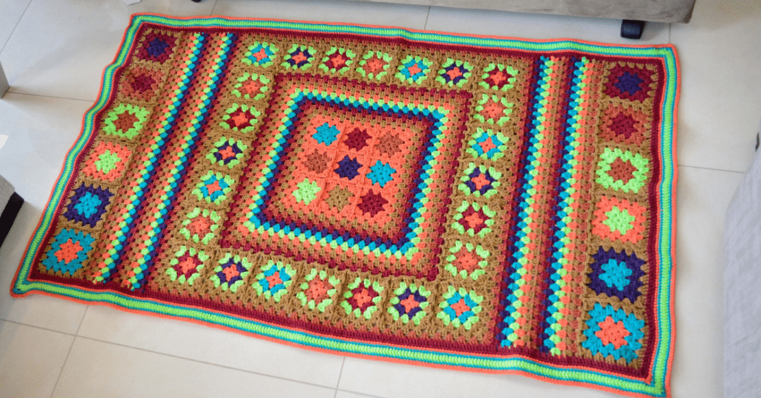 Faça o lindo Tapete Dubai em Crochê Passo a passo com gráficos