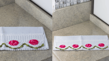 Pano de Prato com Rosas: Passo a passo com gráficos