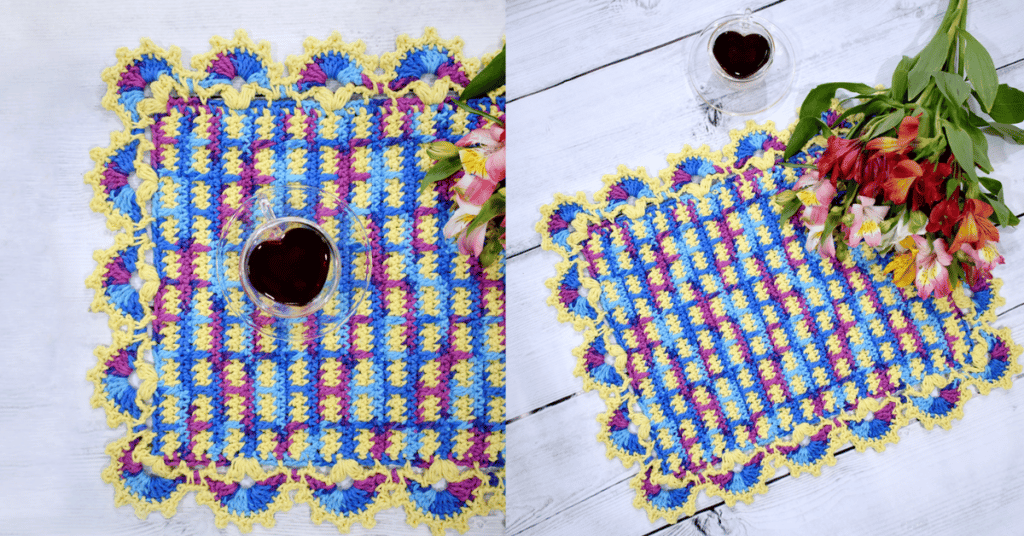 Jogo Americano Milano Hortênsia em Crochê: Passo a passo com gráficos 