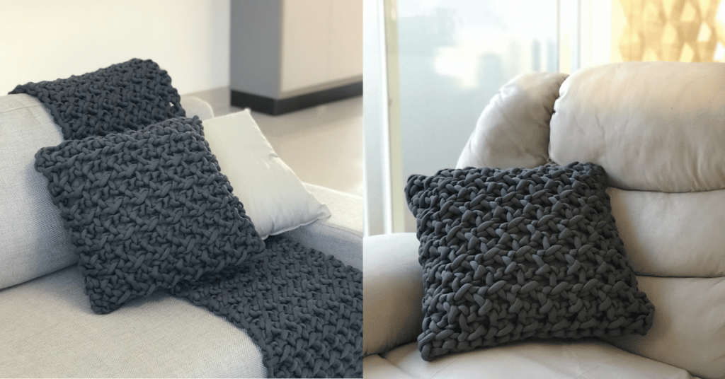 Almofada e Manta Inox Jumbo em Crochê: Passo a passo com gráficos