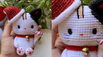 Faça o lindo Gato da Sorte em Crochê: Passo a passo da receita