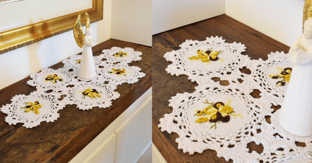 Caminho de Mesa de crochê Bordado Rococó: Passo a passo e gráficos
