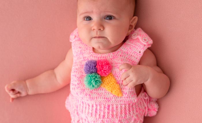Body de Crochê para Bebê com Fio Mais Bebê - super quentinho e aconchegante!