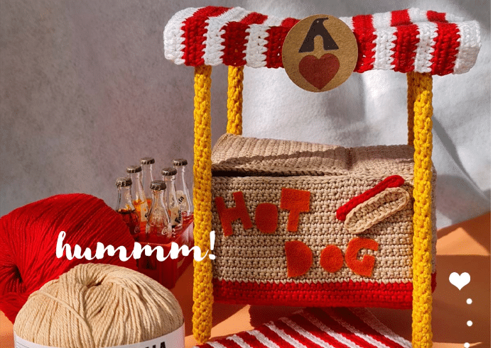 Amigurumi Hot Dog: O carrinho de cachorro-quente mais fofo que você vai ver!