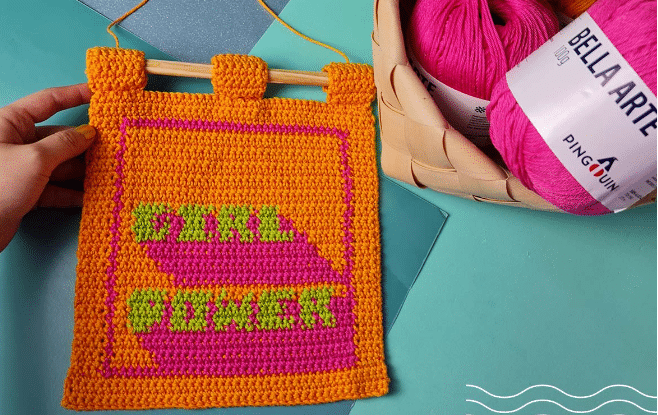 Flâmula de crochê Girl Power! Veja agora o passo a passo