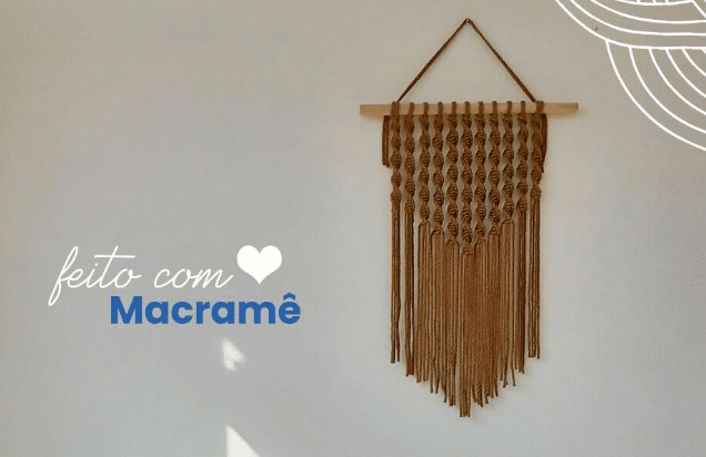 Macramê fácil – Painel Pinho feito com fio MACRAMÊ