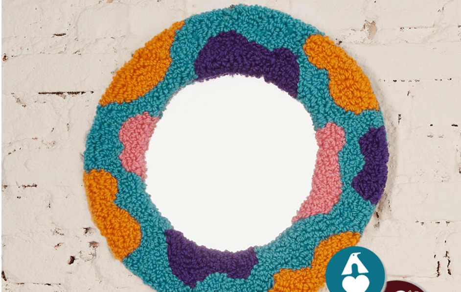 Moldura para espelho em Punch Needle - Uma Ideia Genial Para sua Casa