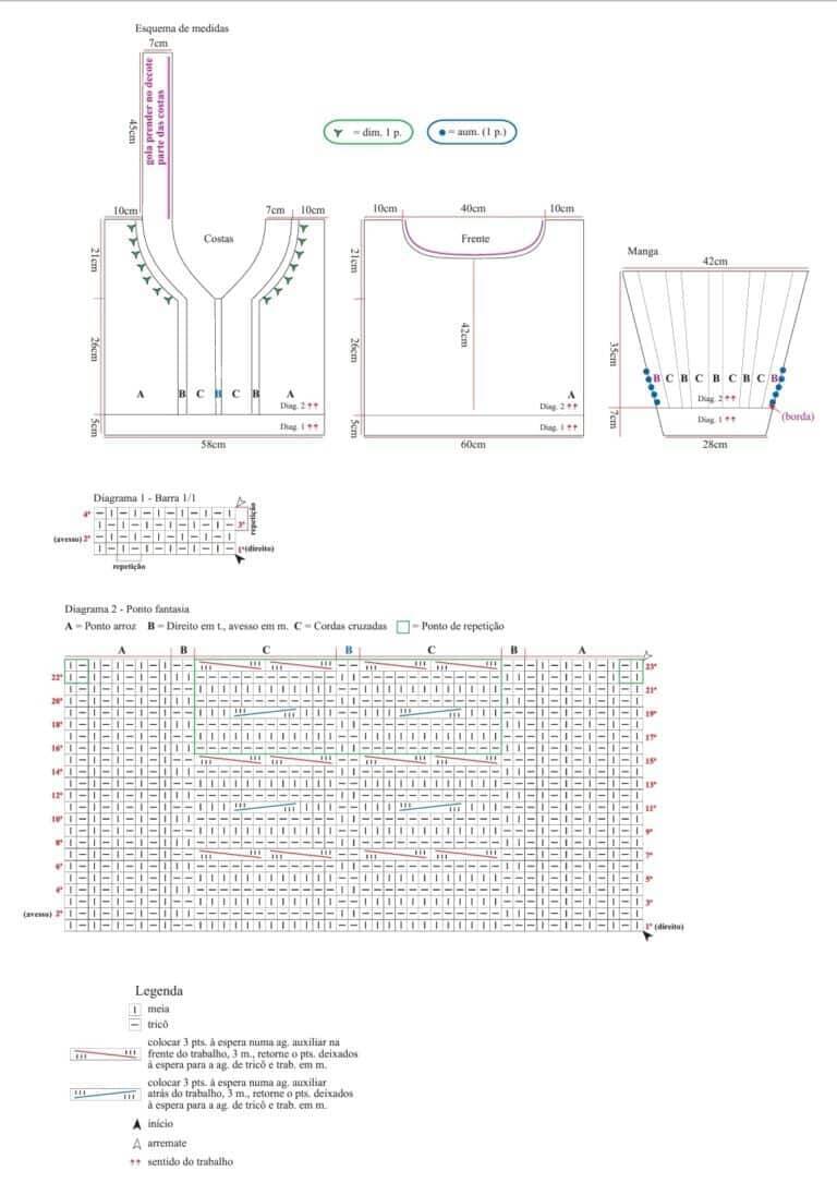 Faça a belíssima blusa de tricô costas abertas