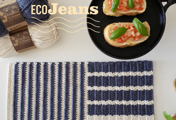 Jogo Americano – Fio conduzido no Crochê com Eco Jeans