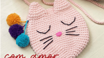 Bolsa de crochê gatinho na técnica do amigurumi -Kotini
