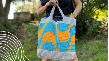 Bolsa de crochê em fio conduzido Rio de Janeiro 