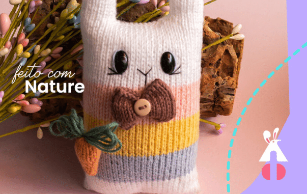 Amigurumi de coelinho feito no tricô