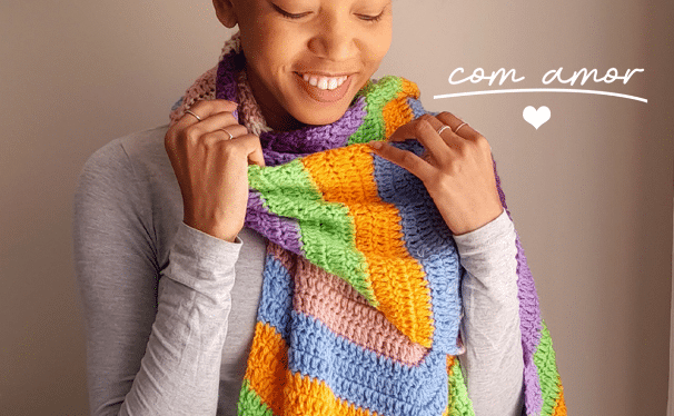 Cachecol Chevron – Receita de Crochê com FLASH
