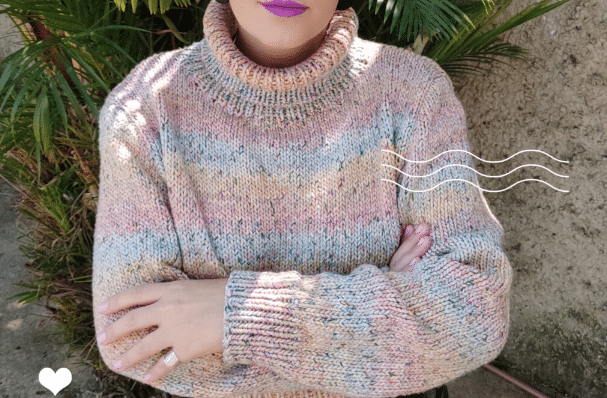 Cropped CORA – Tricô feito com fios Pingouin