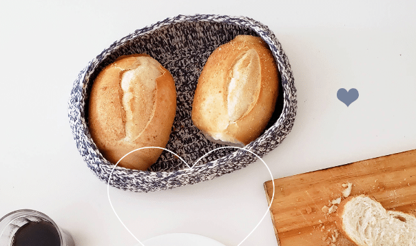 Cesta de pão – Crochê com ECOJEANS