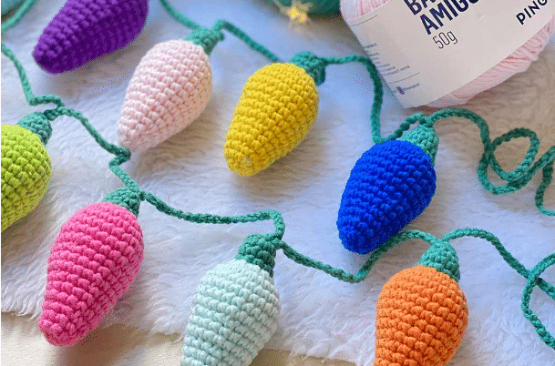 Amigirumi - Varal de luzes de crochê