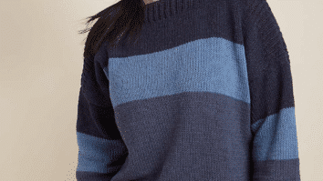 Blusa de Listras Tons de Azul Washed – Fio Balloon