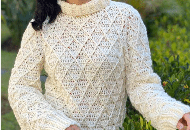 Blusa com losangos – Feito com o fio/Lã NINA