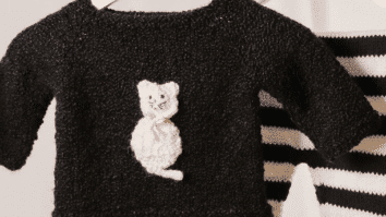 Conjunto Infantil de tricô com gatinho