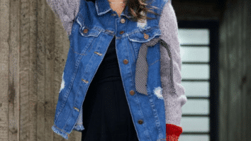 Jaqueta jeans com mangas em tricô - Cisne Onda