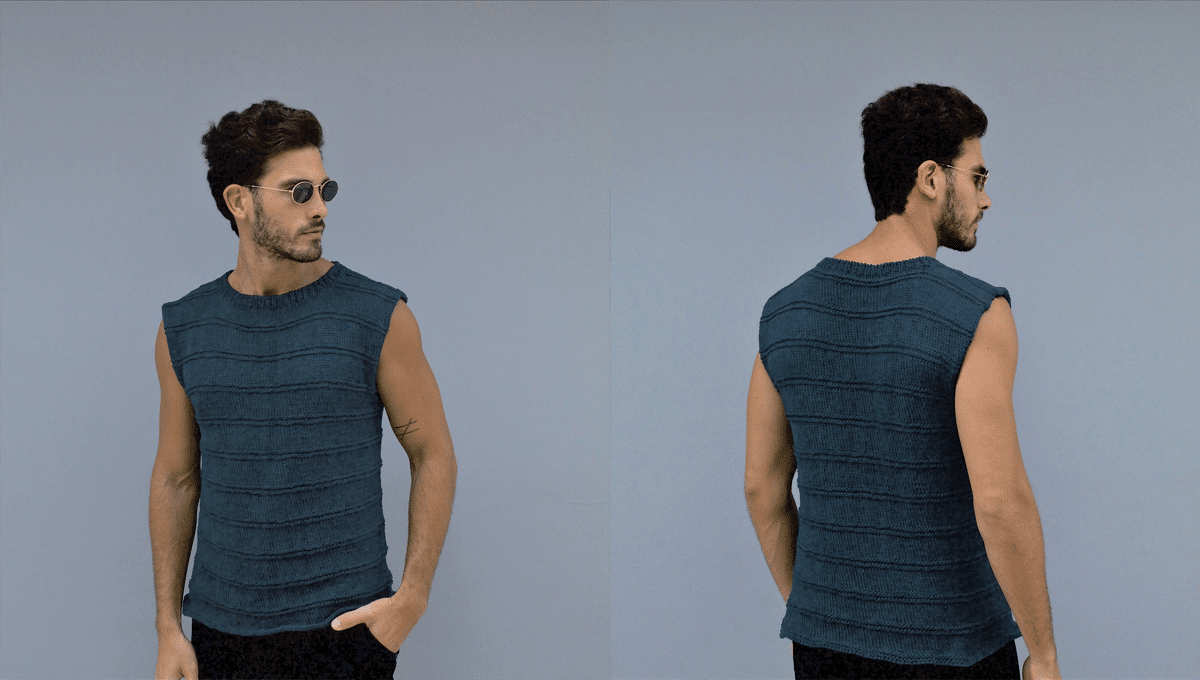 Blusão de Tricô sem Mangas