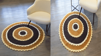 Tapete De Crochê Bronze Com Gráficos Passo a Passo