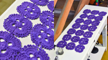 Trilho de Mesa de Crochê Ultra Violeta