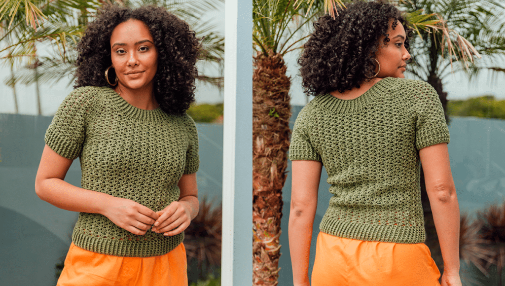 Blusa em Crochê Raglã