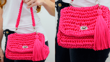 Bolsa de Crochê Náutico Pink