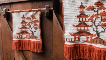 Flâmula em Crochê Templo Japonês